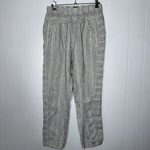 Anthropologie Women’s Striped Linen Pants High Rise Size XS